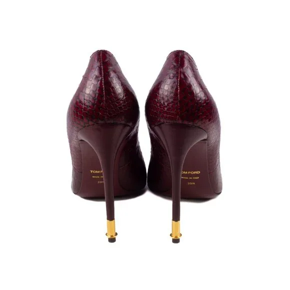 TOM FORD dark red python leather stiletto heel shoes - Picture 4 of 8